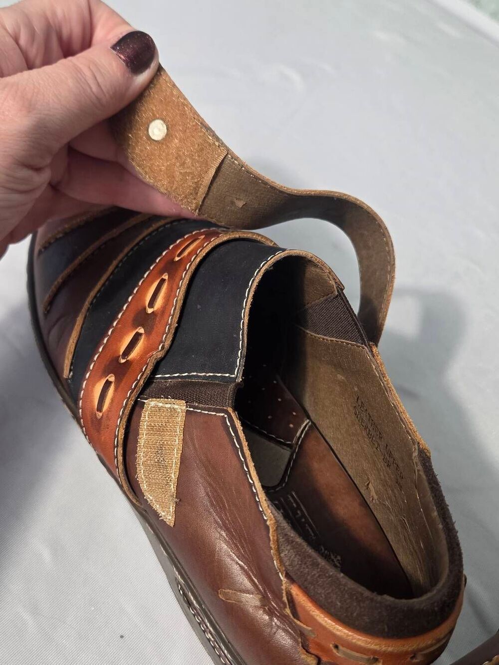 L'Artiste Sherbert Leather Enclosed Clogs w Hook & Loop Strap Sz. 38 (7.5-8) - Picture 8 of 10